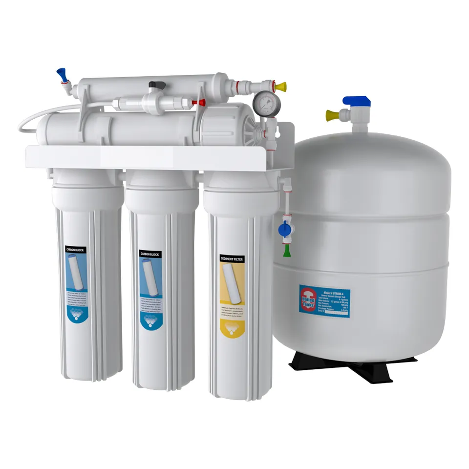 Five-stage tank reverse osmosis under-sink system